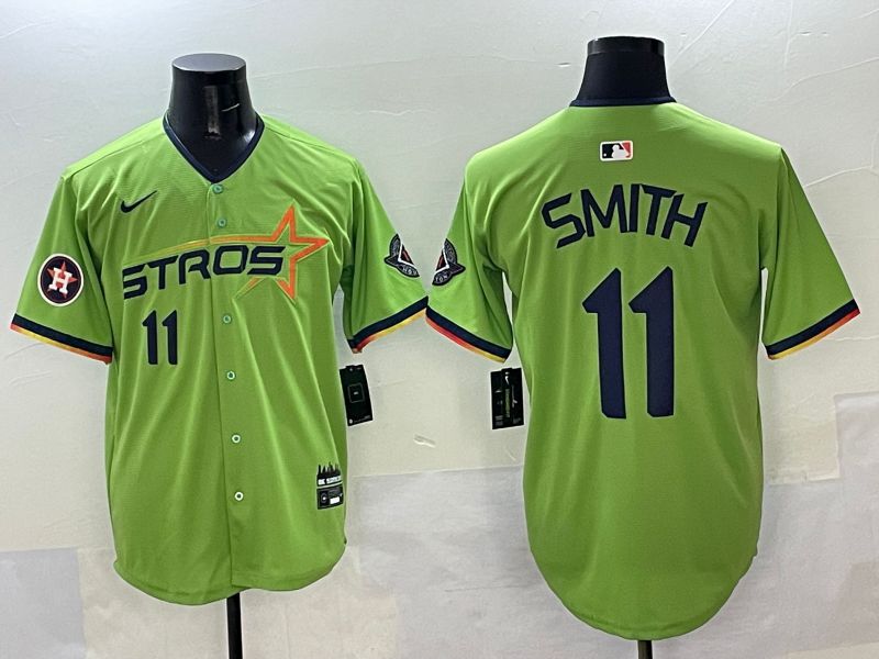 Men Houston Astros #11 Smith Green three generations Joint Name 2025 Nike MLB Jersey style 8